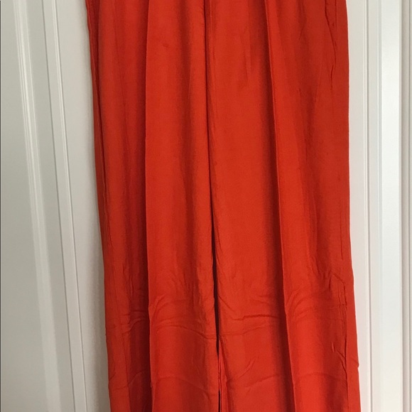 Vintage orange women's long wide leg pants - Picture 3 of 3
